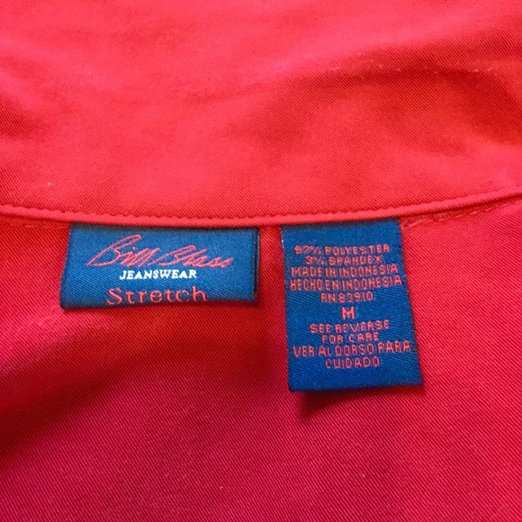 Bill Blass Red Button Frt Medium Shirt/Jacket, Shacket - Picture 5 of 7